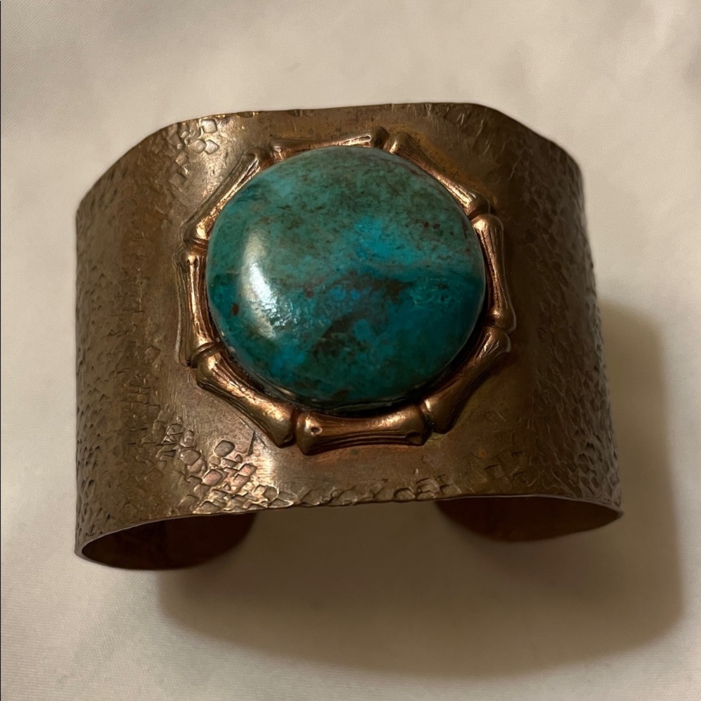 Turquoise and copper Cuff Bracelet